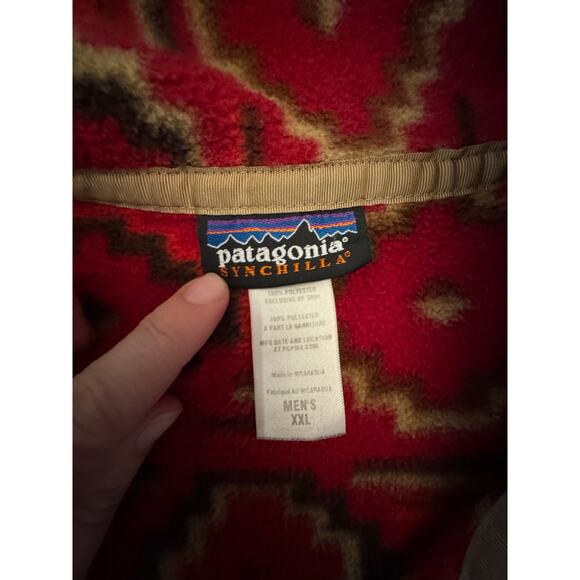 PATAGONIA Synchilla Snap-T Fleece Pullover Aztec Retro Mens Size XXL Santa Fe - Picture 3 of 7